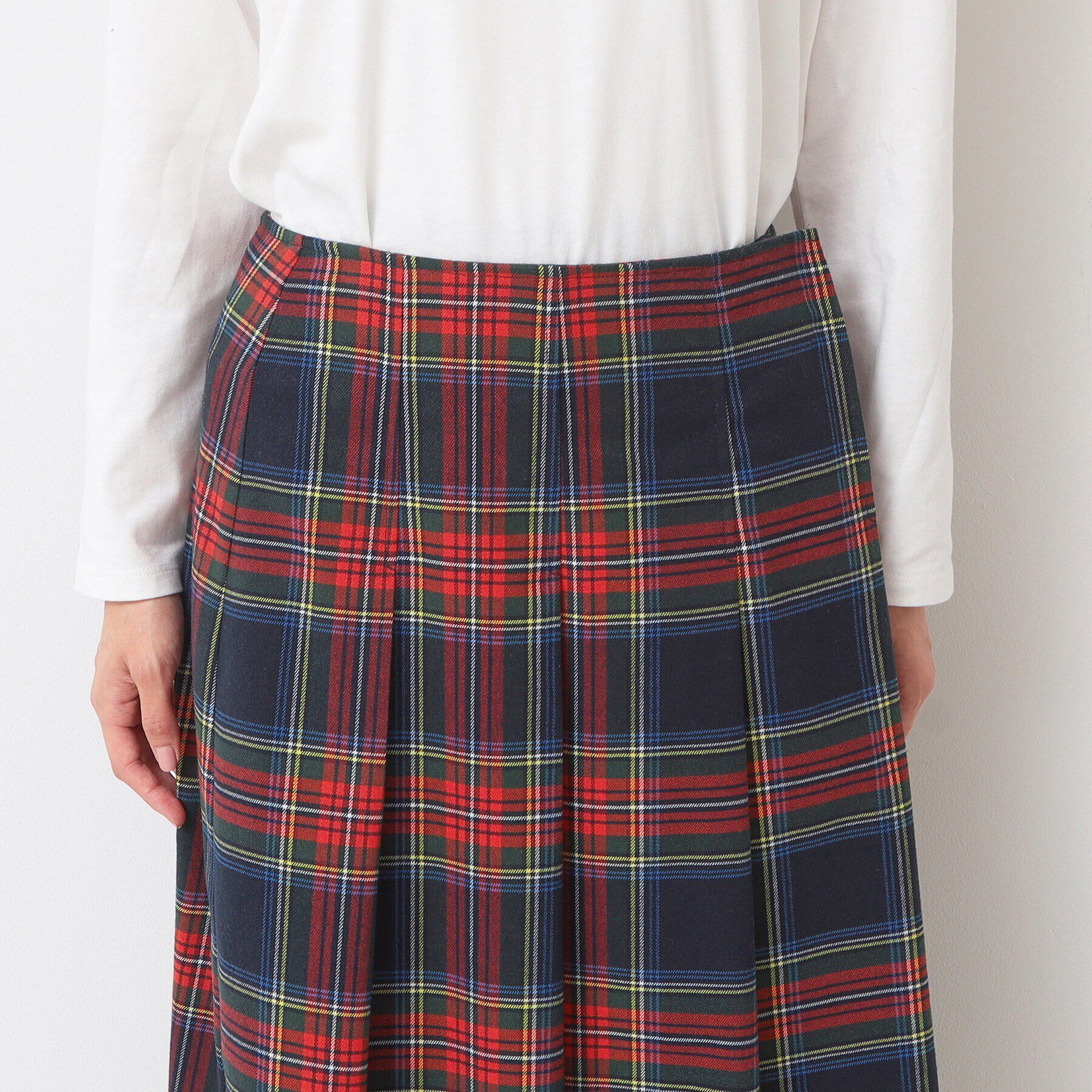 Dessin「【洗える】チェック柄タックプリーツスカート(XS~L)」|スカート|