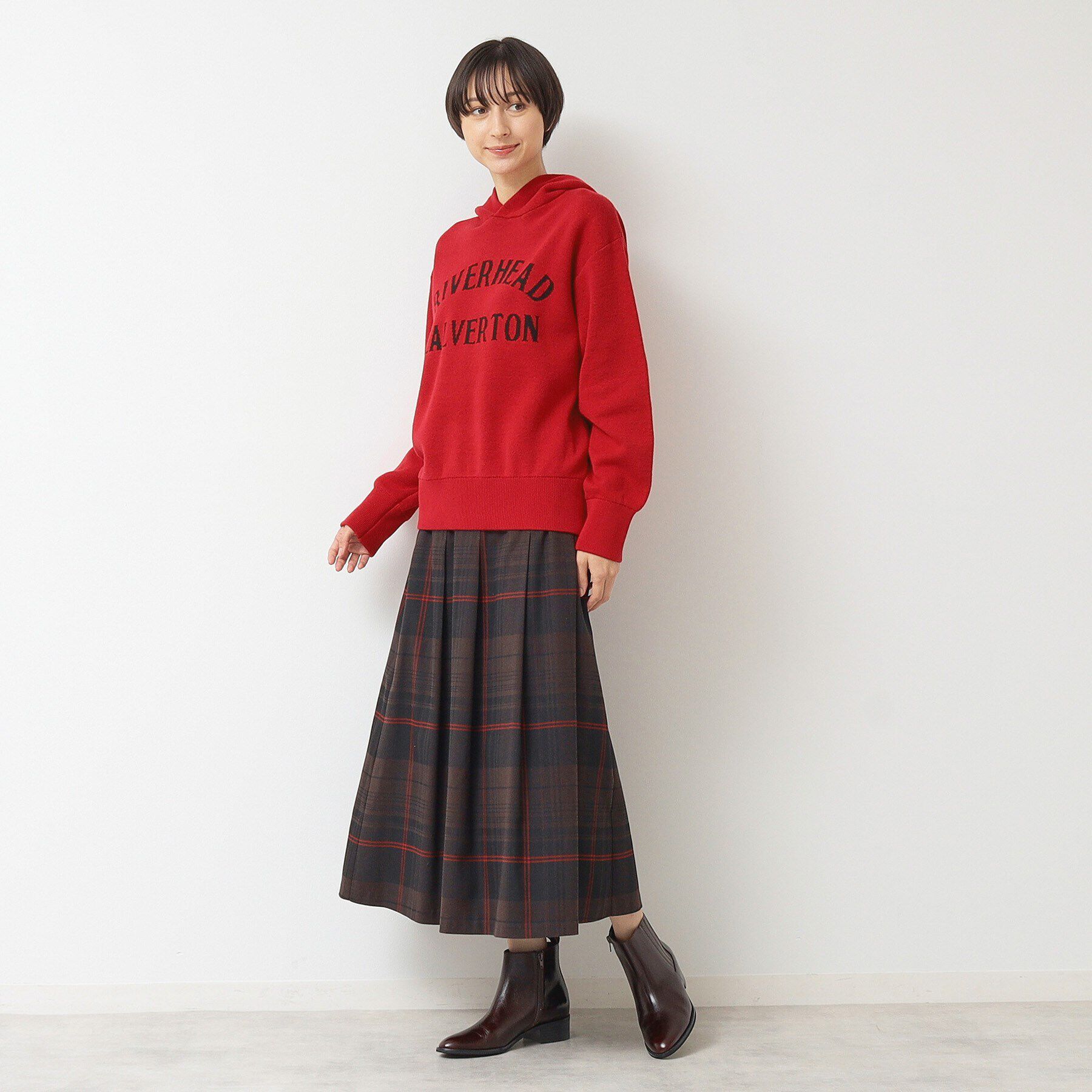 Dessin「【洗える】チェック柄タックプリーツスカート(XS~L)」|スカート|