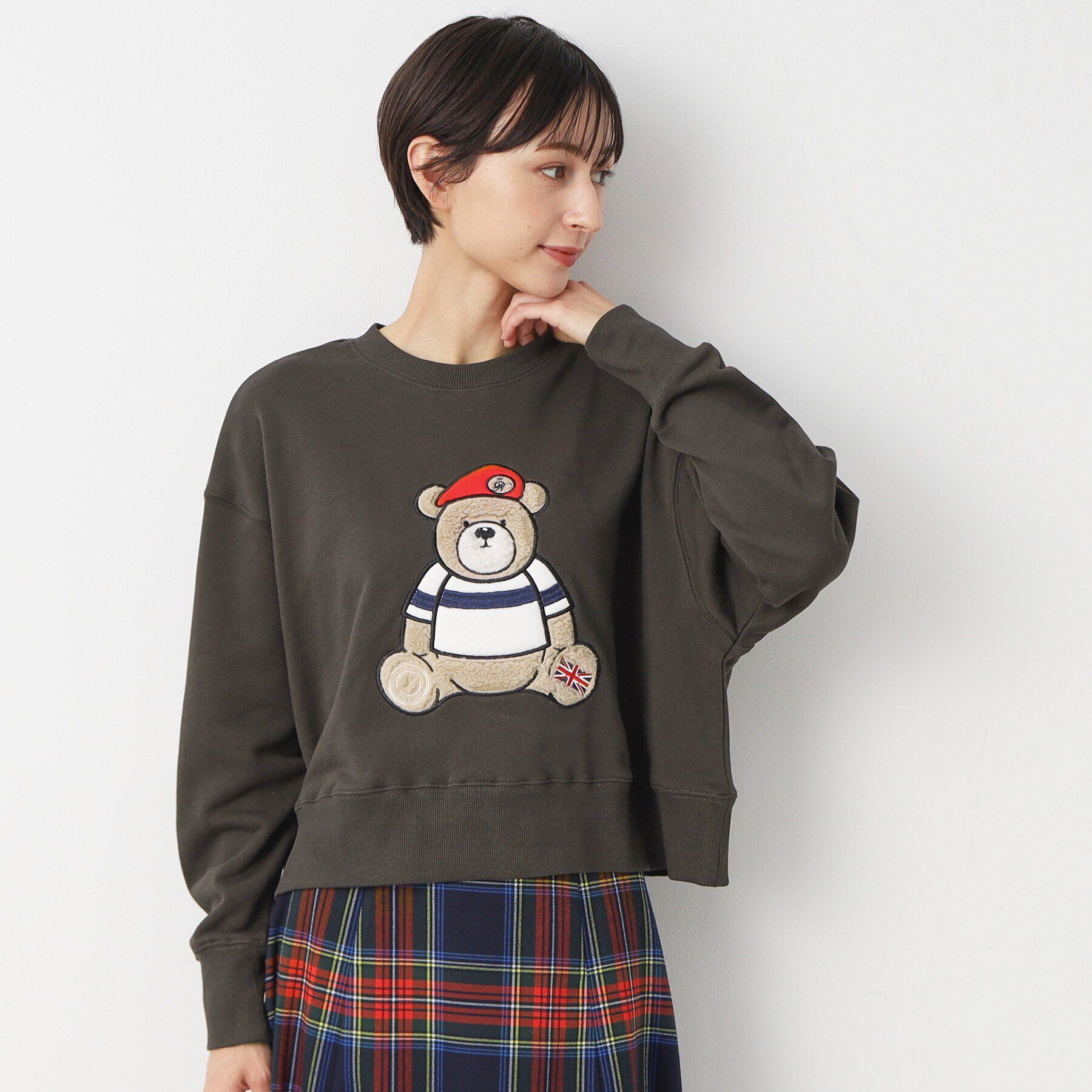 Dessin「【洗える】ベア刺繍スウェット」|パーカー|