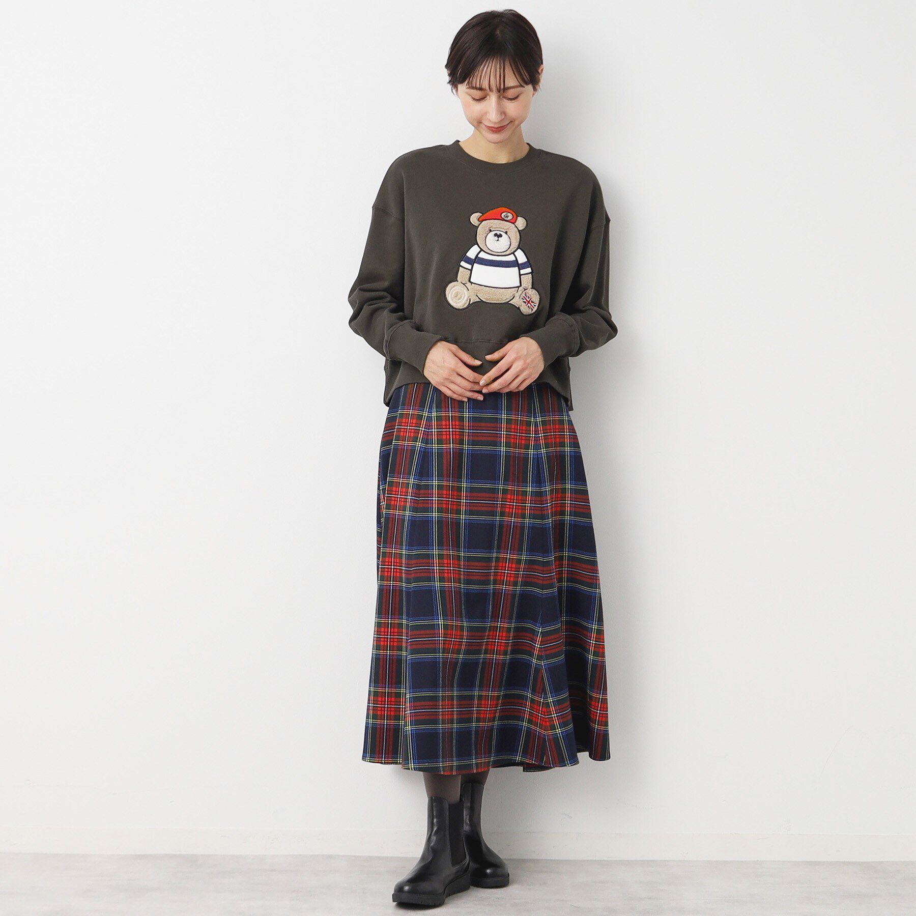 Dessin「【洗える】ベア刺繍スウェット」|パーカー|