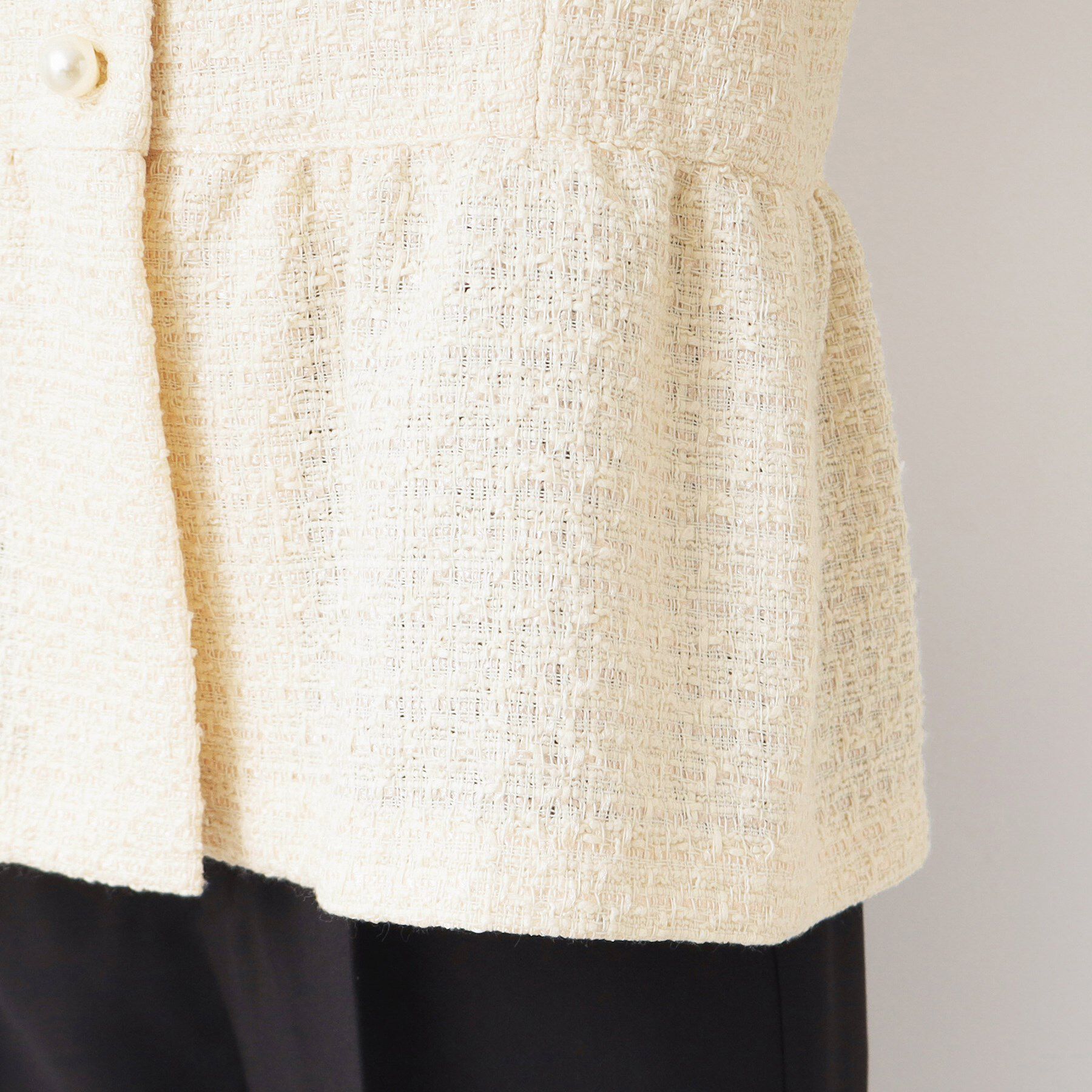 Dessin「【入卒/セレモニー】パール調ボタン付きペプラムツイードジレ」|ベスト・ジレ|