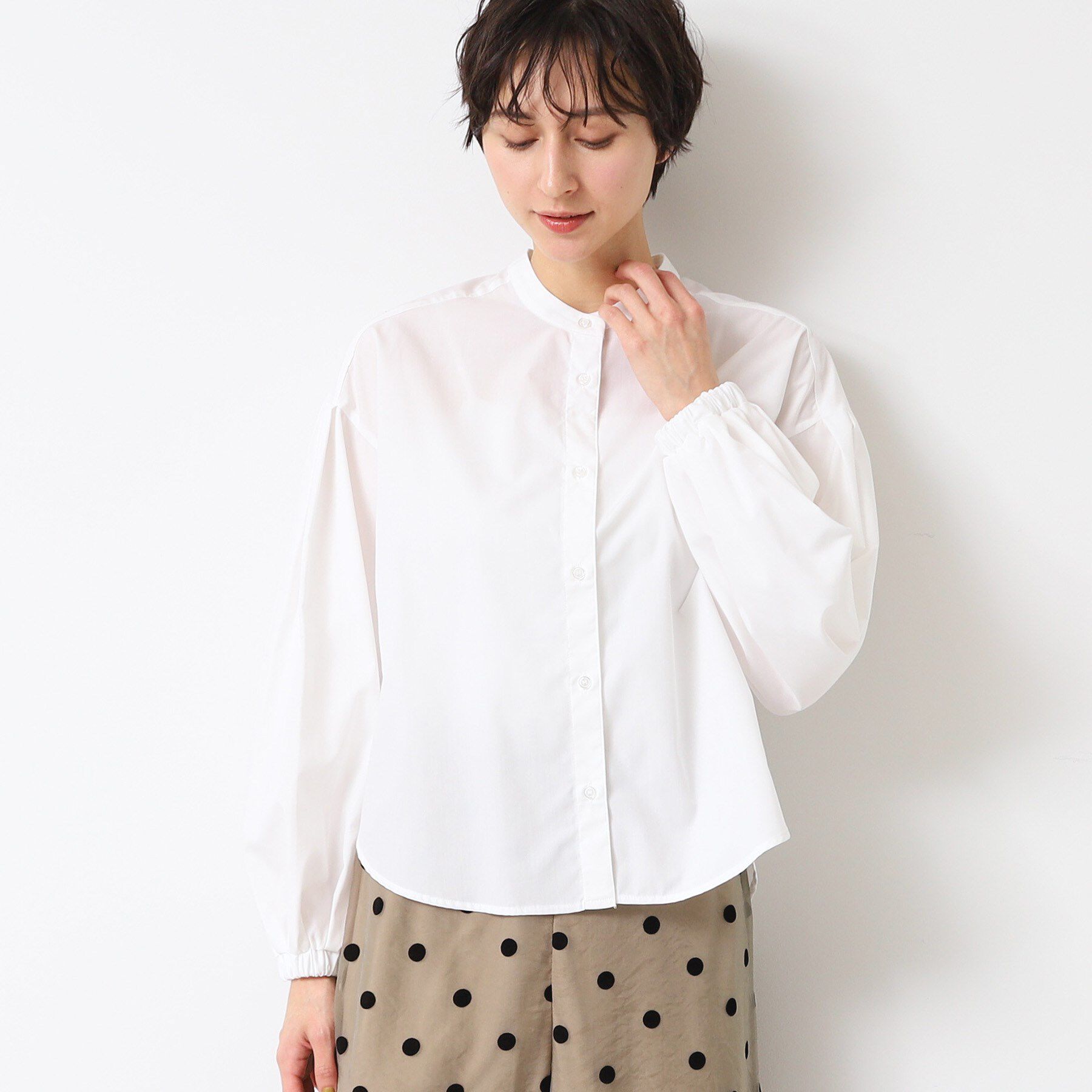 Dessin「【洗える】バンドカラー袖デザインシャツ（S～L）」|シャツ・ブラウス|