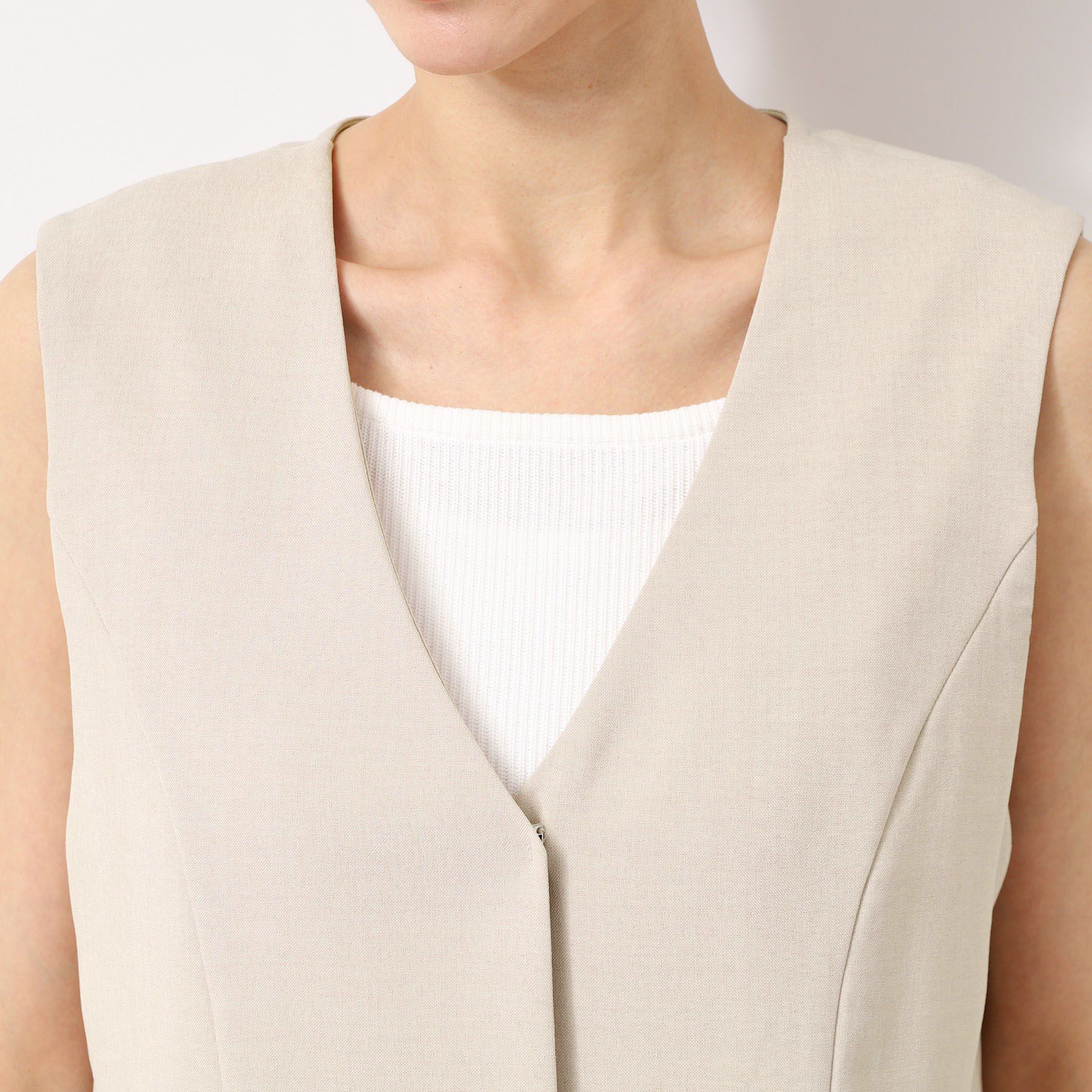 Dessin「【洗える】ソフトペプラムベスト」|ベスト・ジレ|