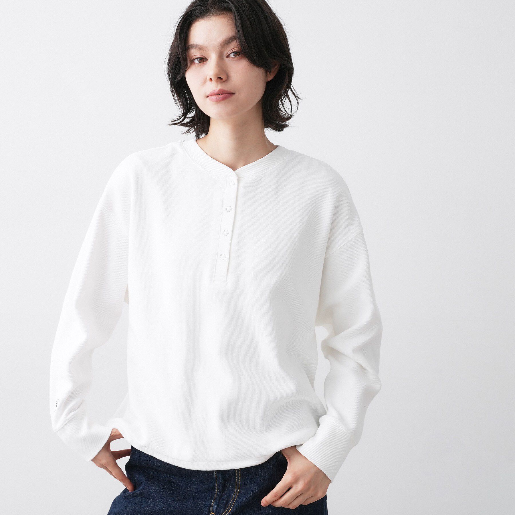 Dessin「【前後2WAY/洗える】ドロストリブカットソー」|Tシャツ・カットソー|ホワイト(002)