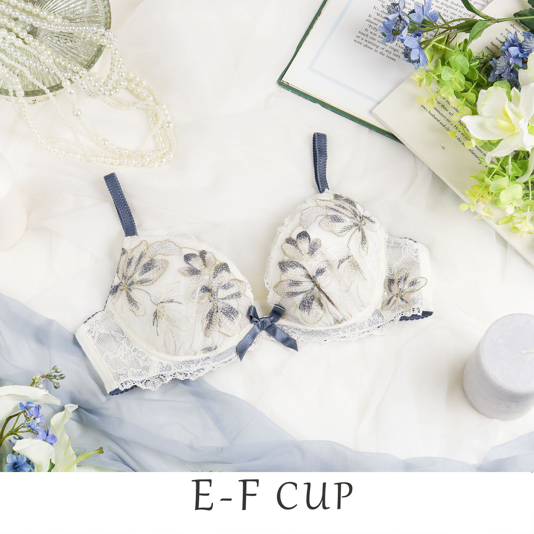 Risa Magli「イレーナ ブラジャー（E-F）＜リサマリ ミラクル谷間ブラ＞」|インナー|アイボリー(004)