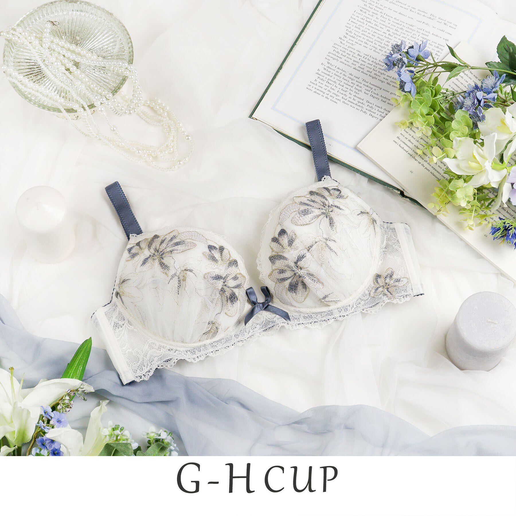 Risa Magli「イレーナ ブラジャー（G-H）＜サイドすっきりタイプ＞」|インナー|アイボリー(004)