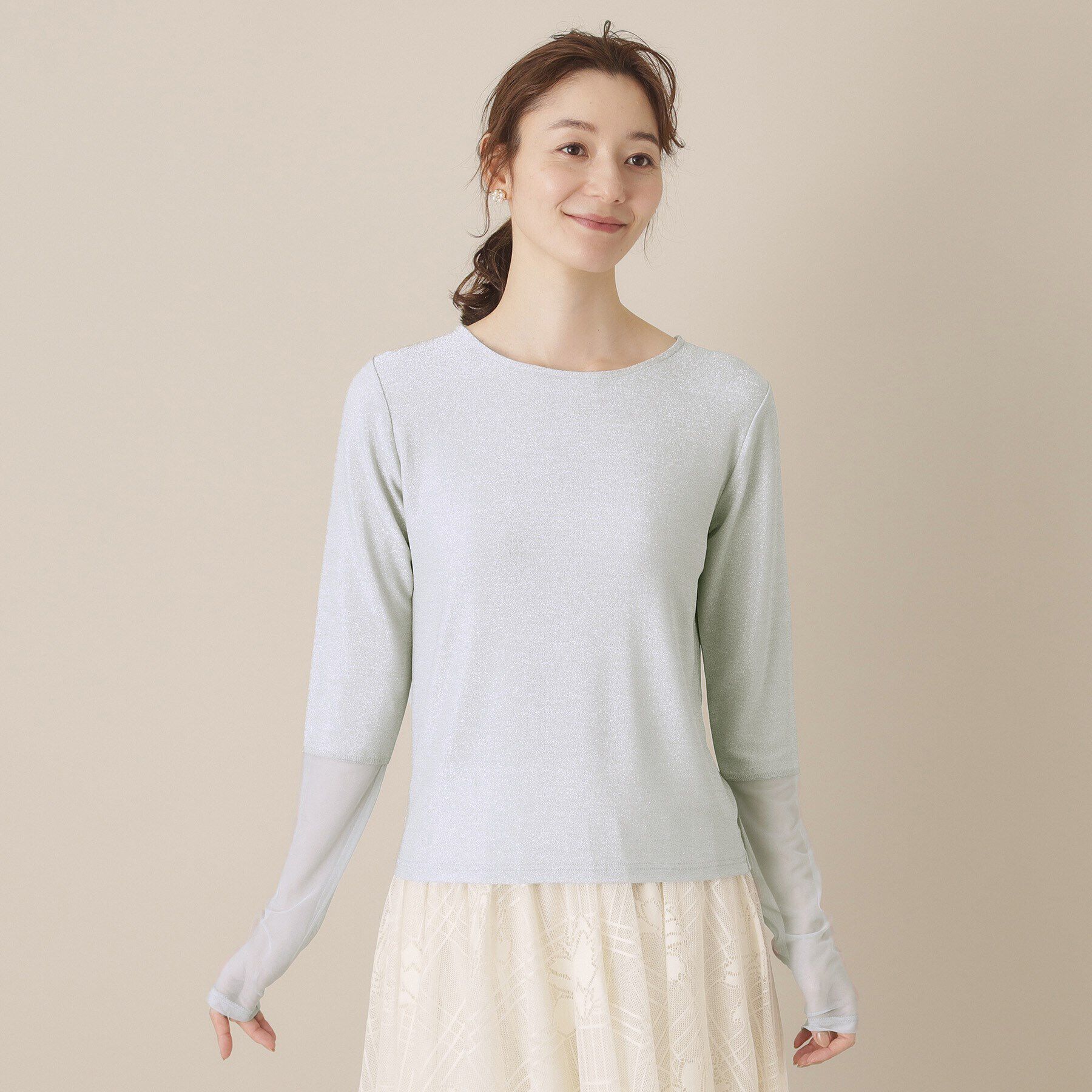 ITS&rsquo;DEMO「【手洗い可】袖シアーラメインナー」|Tシャツ・カットソー|