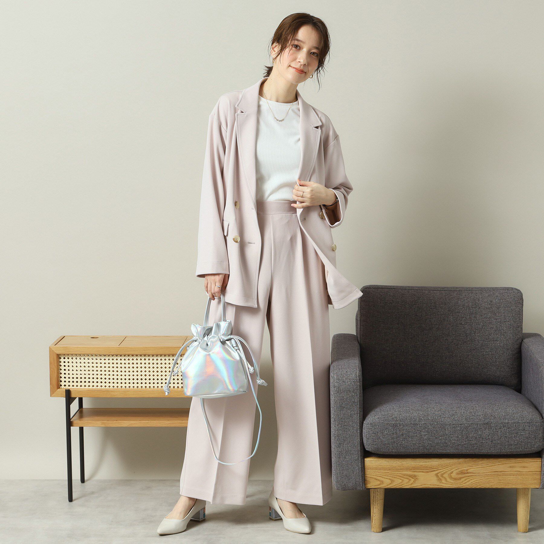 ITS&rsquo;DEMO「メタリック巾着2WAYショルダー」|ショルダー・メッセンジャー|