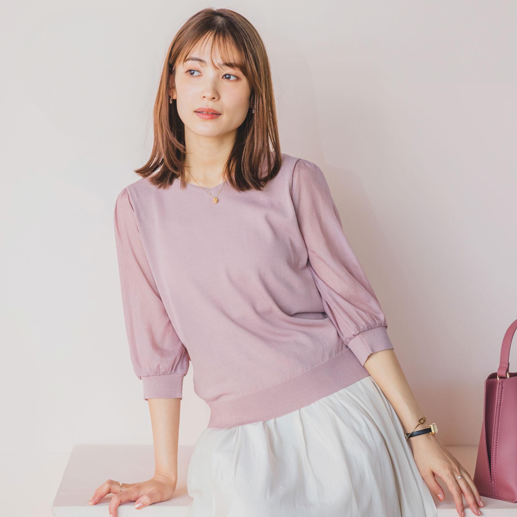 ITS&rsquo;DEMO「【UVケア／接触冷感／アンチピリング／洗濯機OK】袖シアーニット」|ニット・セーター|