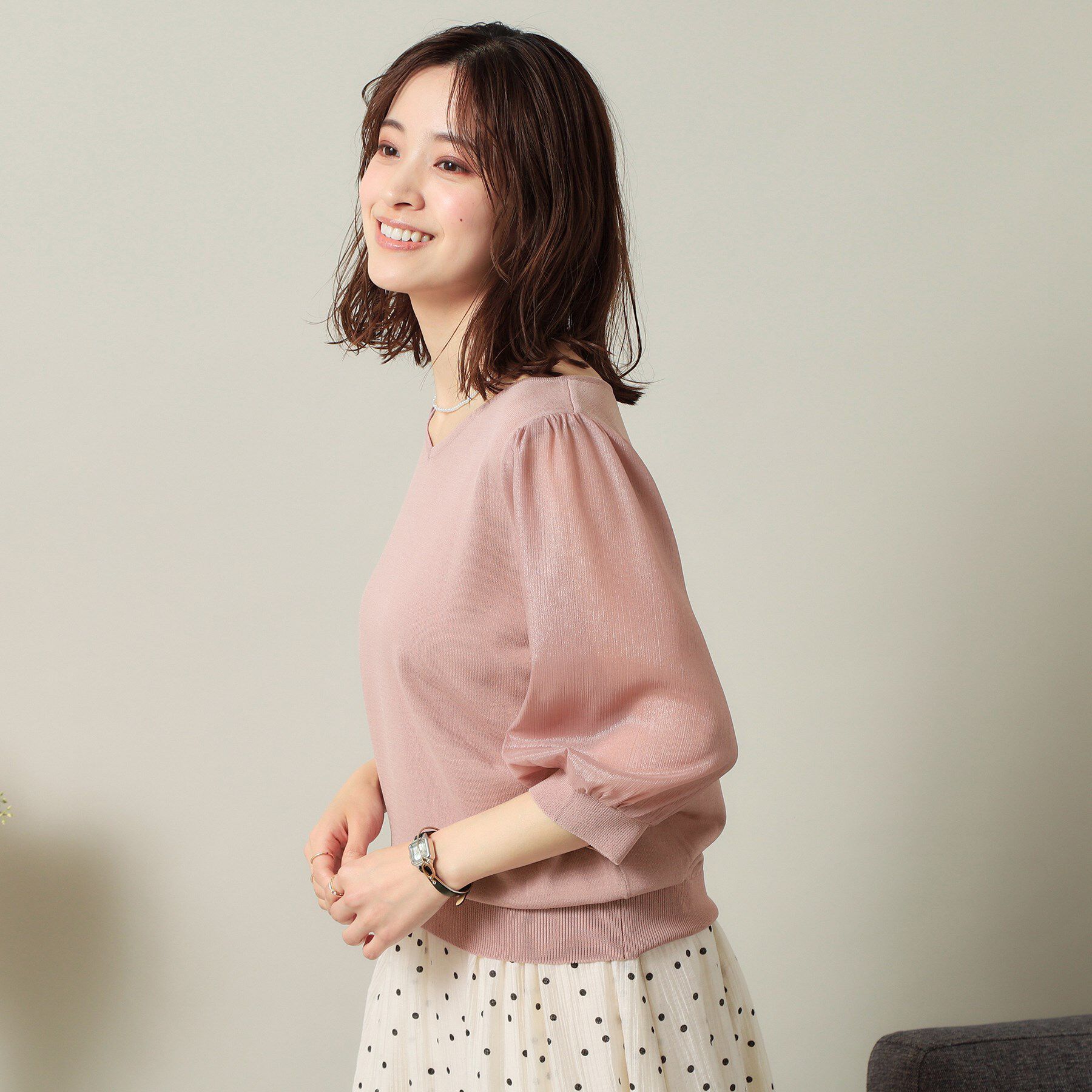 ITS&rsquo;DEMO「【UVケア／接触冷感／アンチピリング／洗濯機OK】袖シアーニット」|ニット・セーター|