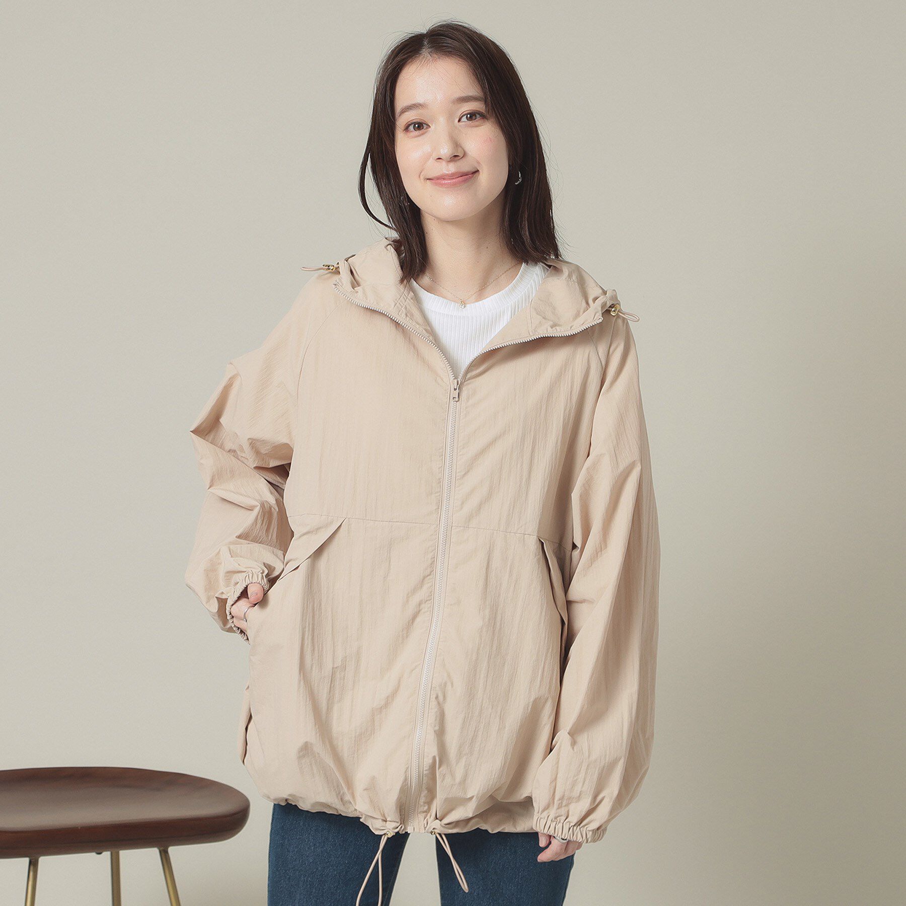 ITS&rsquo;DEMO「【撥水／洗濯機OK】ポケッタブルパーカ＜旅服シリーズ＞」|ブルゾン・スタジャン|ベージュ(052)