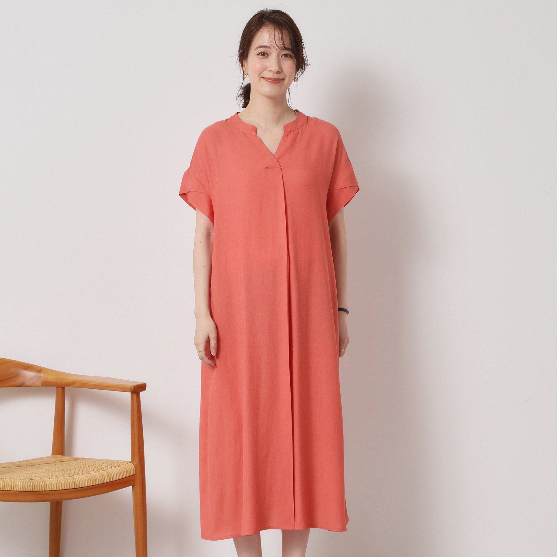 ITS&rsquo;DEMO「【接触冷感／手洗い可】強撚スラブスキッパーワンピース」|ワンピース|