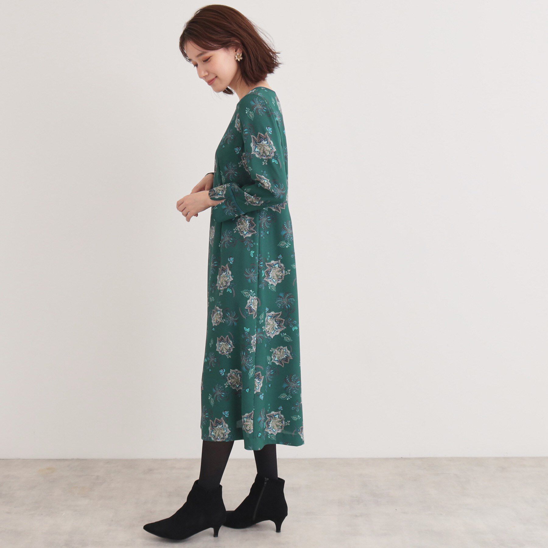 SunaUna「【＆yours project／SS～L】オリエンタルプリントワンピース」|ワンピース|