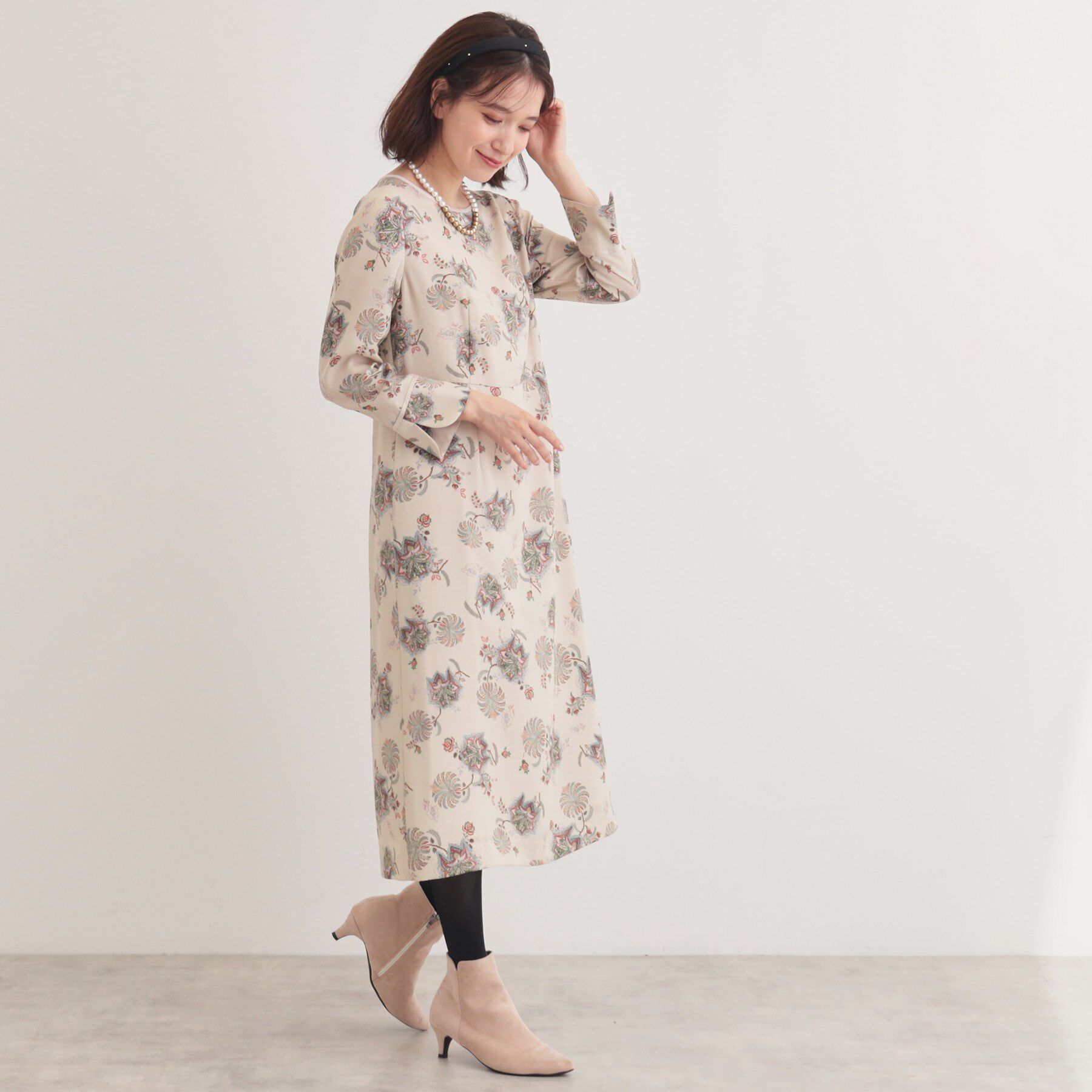 SunaUna「【＆yours project／SS～L】オリエンタルプリントワンピース」|ワンピース|