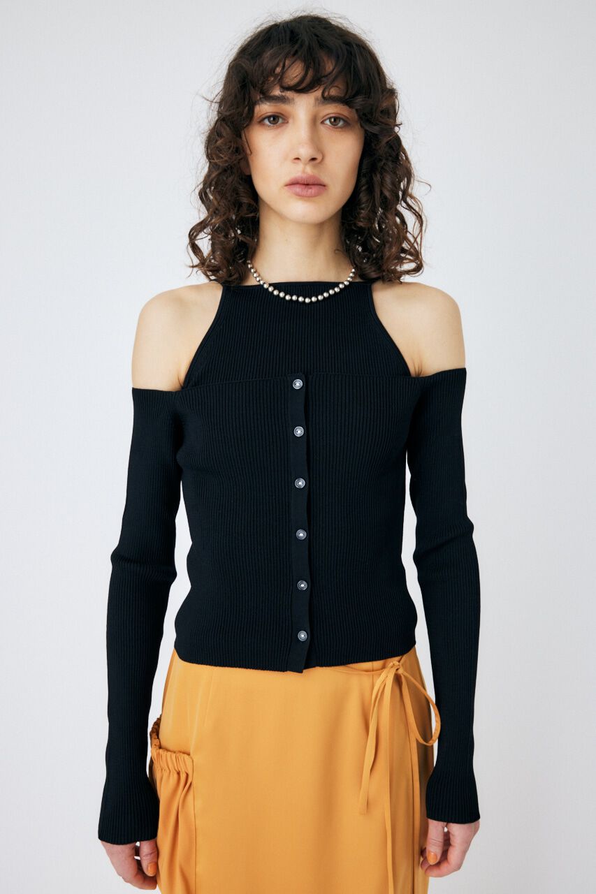MOUSSY「OFF SHOULDER カーディガン＆キャミセット」|ニット・セーター|