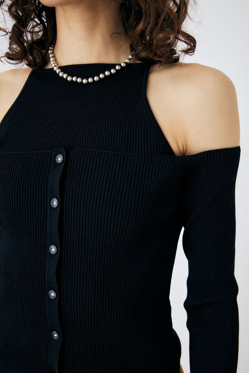 MOUSSY「OFF SHOULDER カーディガン＆キャミセット」|ニット・セーター|