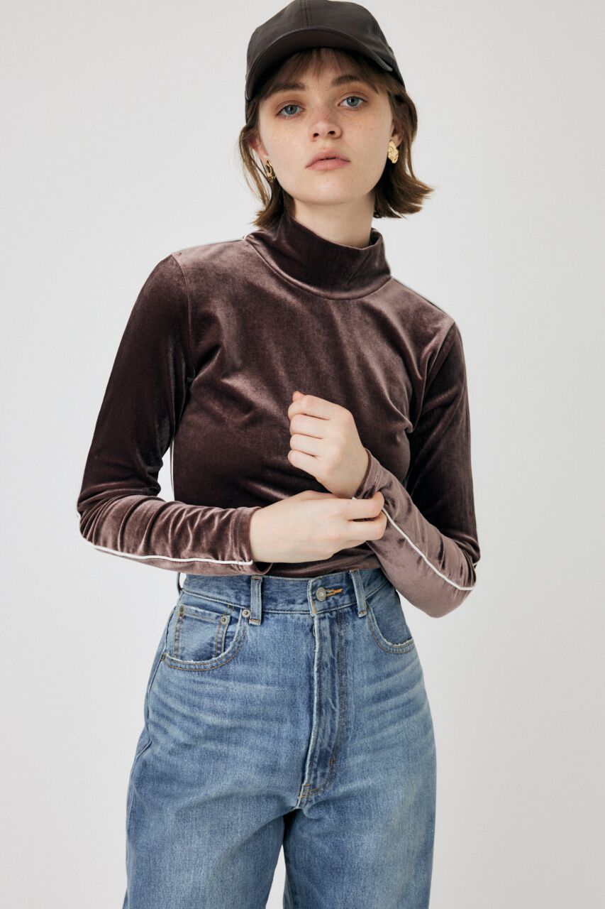 MOUSSY「HIGH NECK VELOUR トップス」|Tシャツ・カットソー|D/BRN3