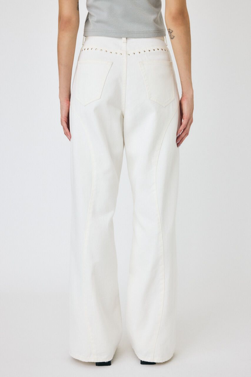 MOUSSY「STUDDED ワイドストレートデニム」|デニム|