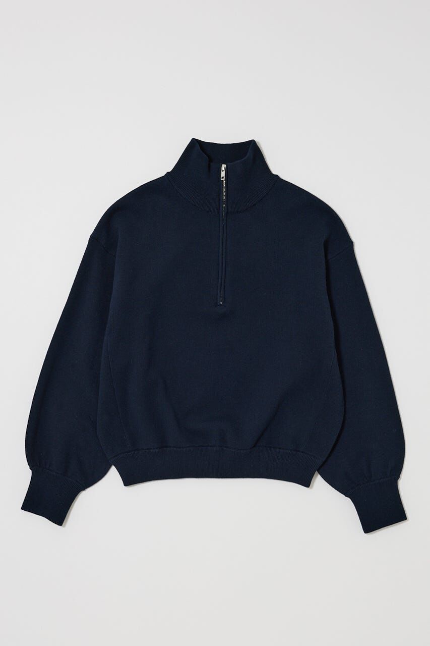 MOUSSY「SWEAT LIKE HALF ZIP ニットトップス」|パーカー|NVY
