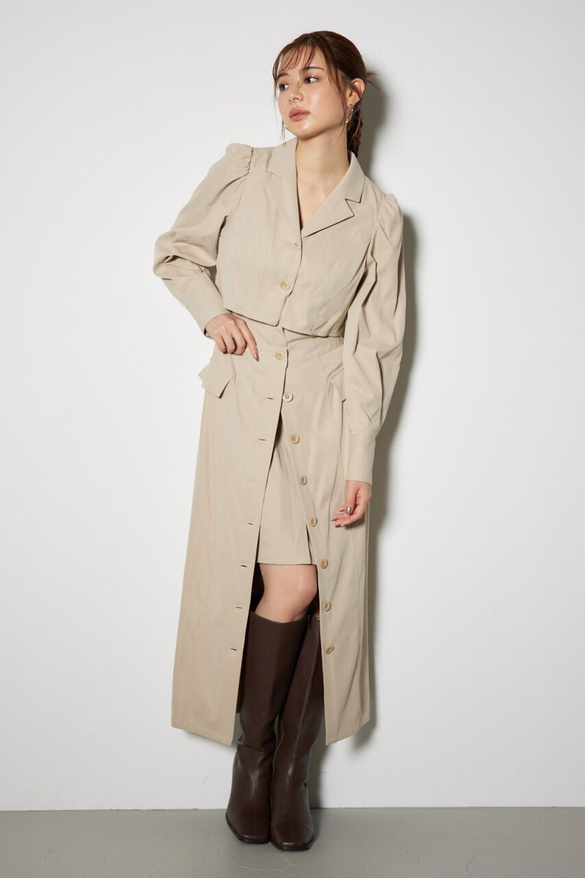 rienda「ラップパターンロングタイトワンピース」|ワンピース|BEG