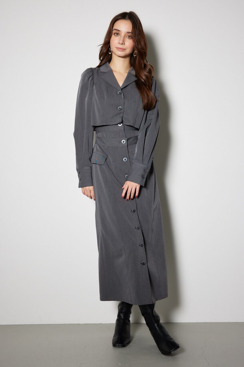 rienda「ラップパターンロングタイトワンピース」|ワンピース|GRY