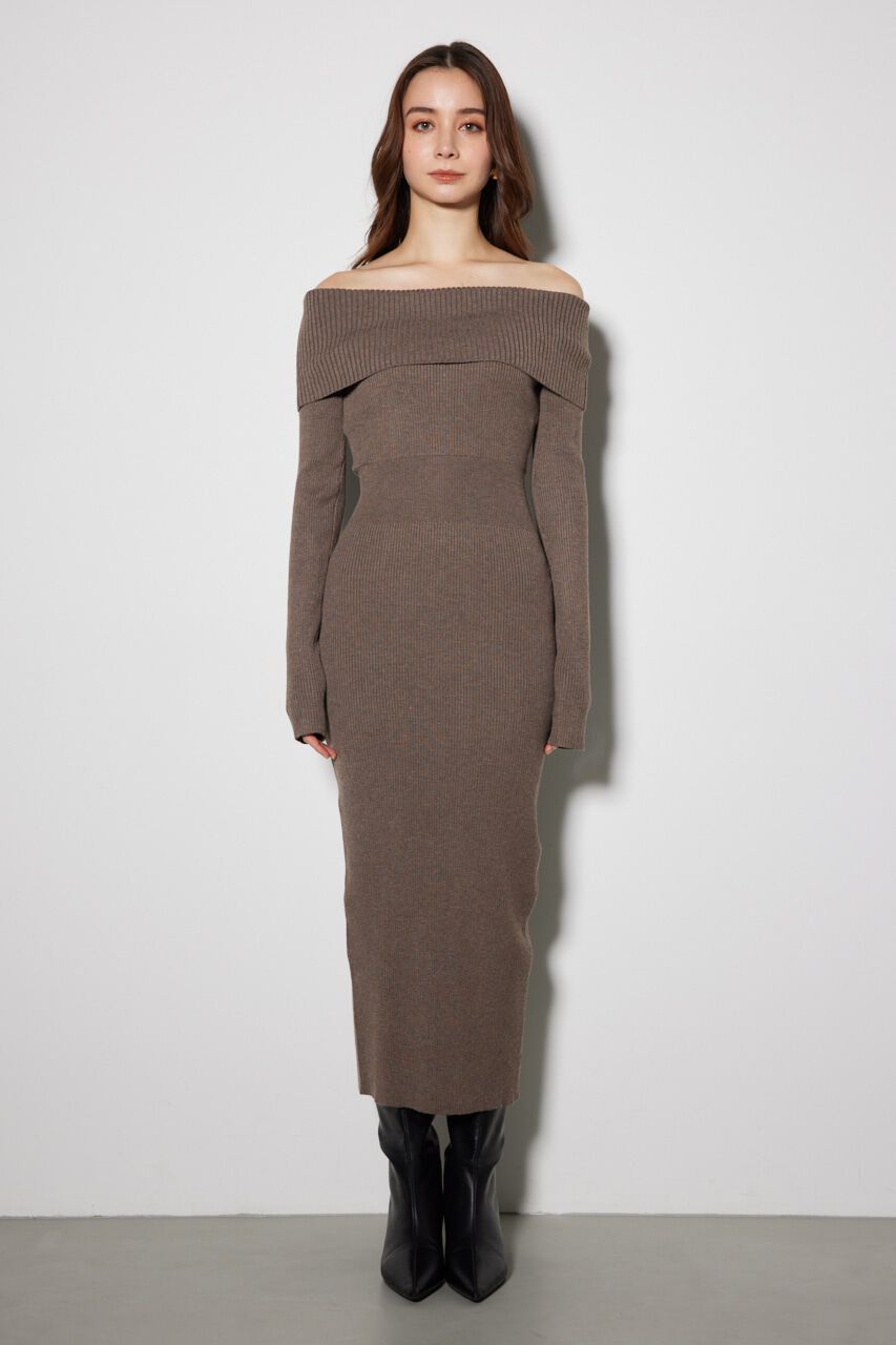 rienda「オフショルダータイトニットワンピース」|ワンピース|