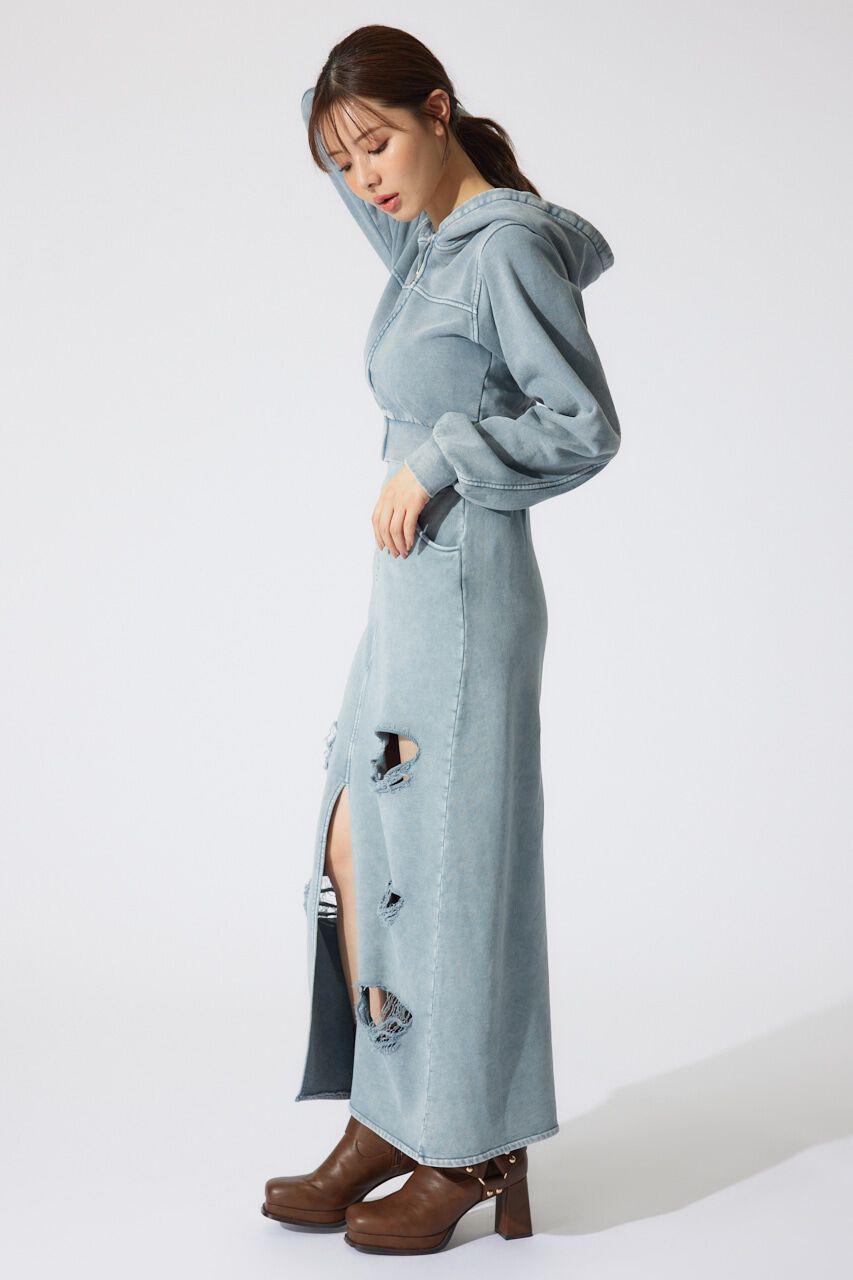 rienda「クラッシュスウェットジャストウエストスカート」|スカート|