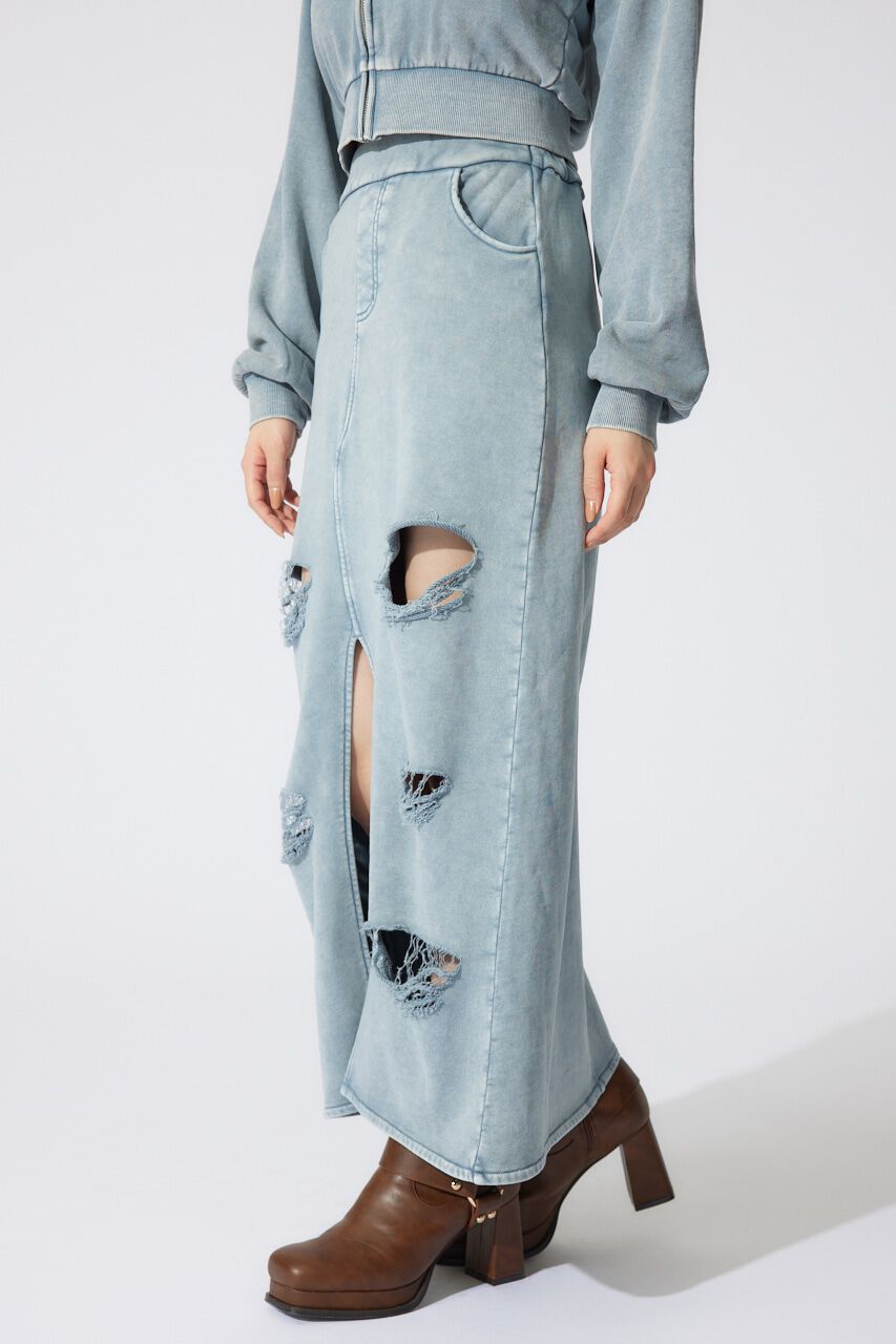 rienda「クラッシュスウェットジャストウエストスカート」|スカート|