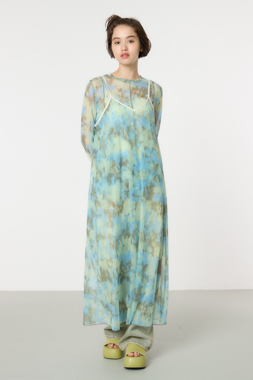 RODEO CROWNS「ニュアンスパターンシアーキャミワンピース」|ワンピース|柄YEL5