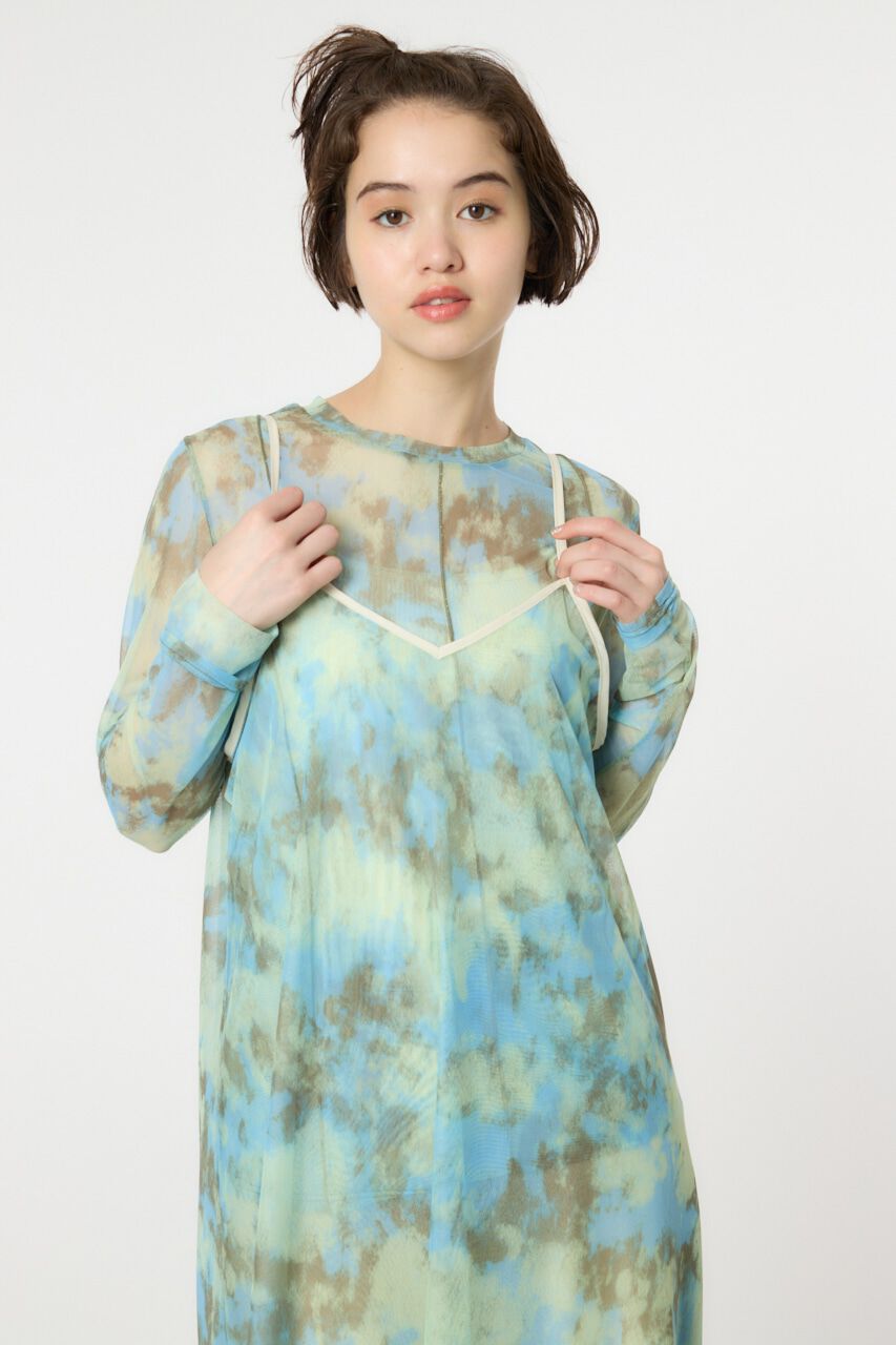 RODEO CROWNS「ニュアンスパターンシアーキャミワンピース」|ワンピース|