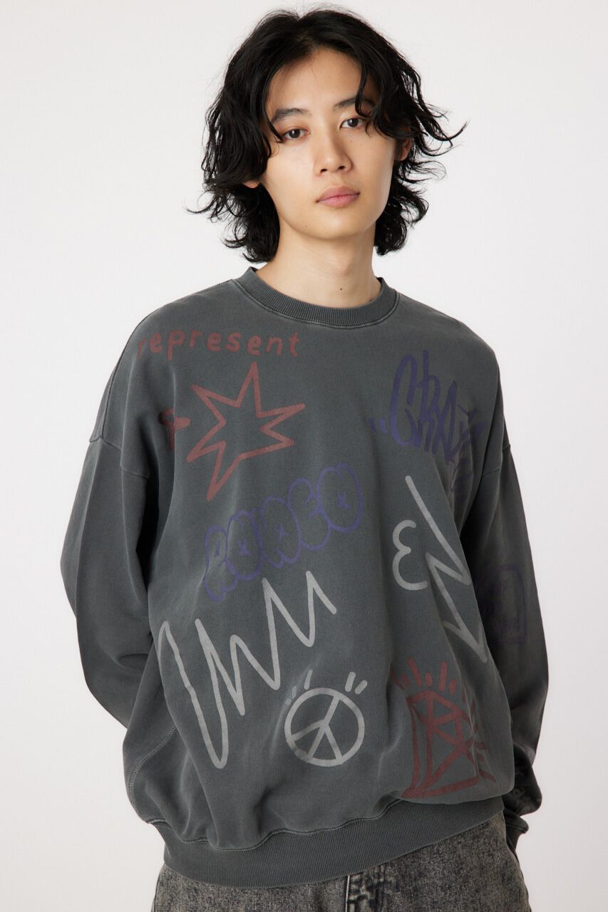 RODEO CROWNS「ピグメントラクガキスウェット」|パーカー|