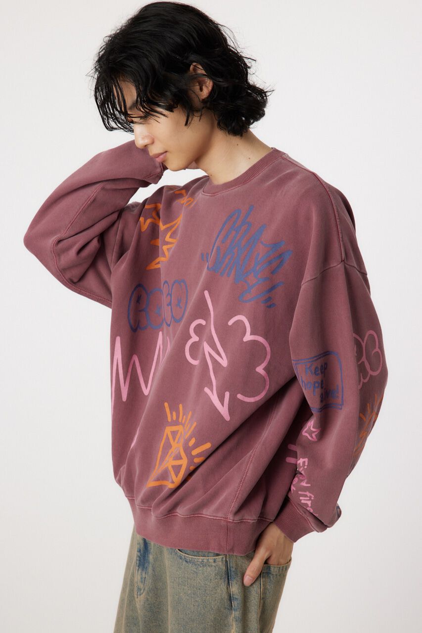 RODEO CROWNS「ピグメントラクガキスウェット」|パーカー|