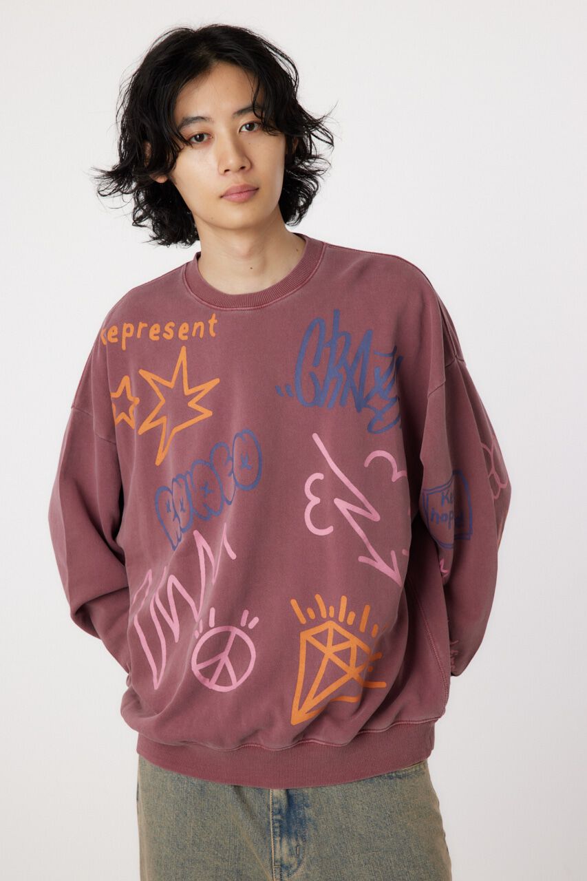 RODEO CROWNS「ピグメントラクガキスウェット」|パーカー|