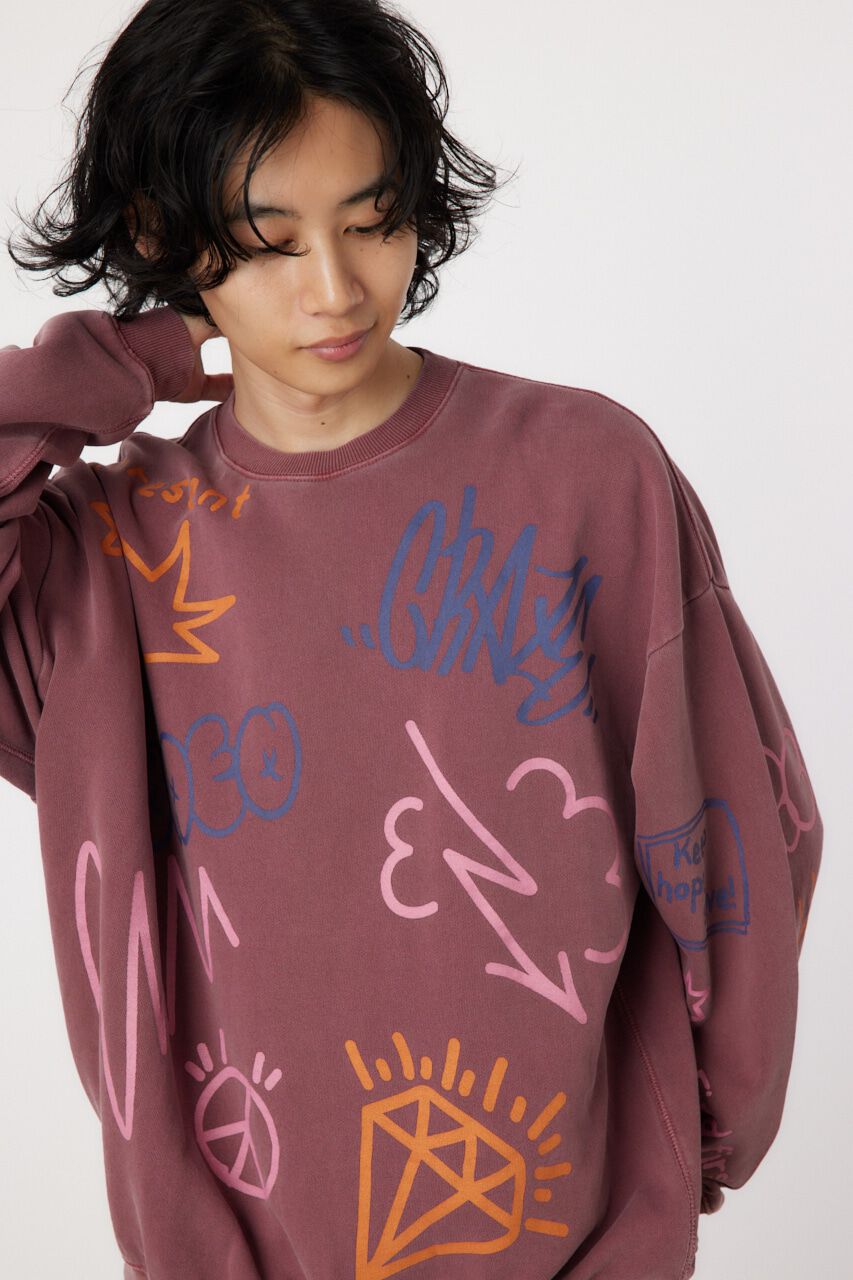 RODEO CROWNS「ピグメントラクガキスウェット」|パーカー|