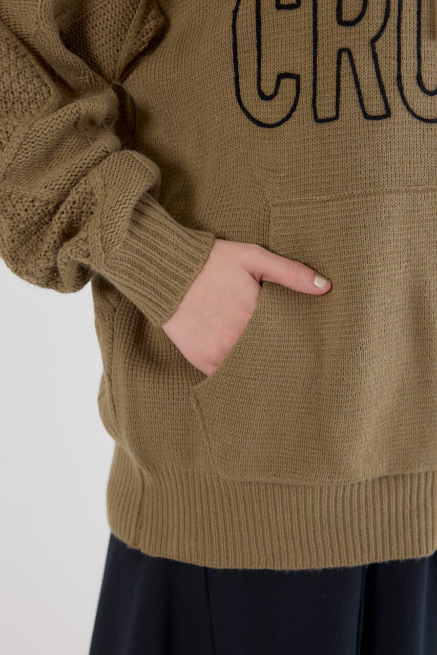 RODEO CROWNS「ロゴケーブルニットジップフーディー」|パーカー|