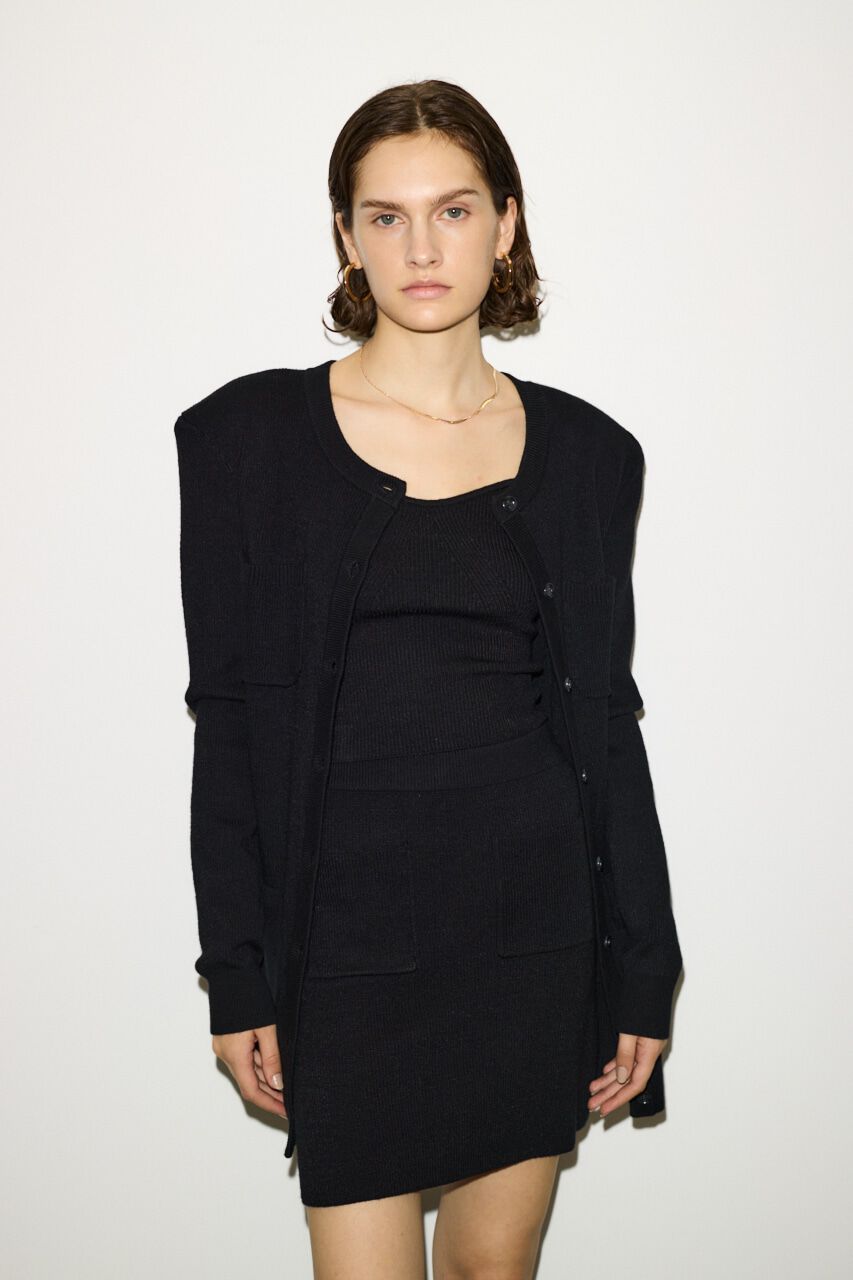 SLY「RIB HG 4PK MIDI カーディガン」|カーディガン|BLK