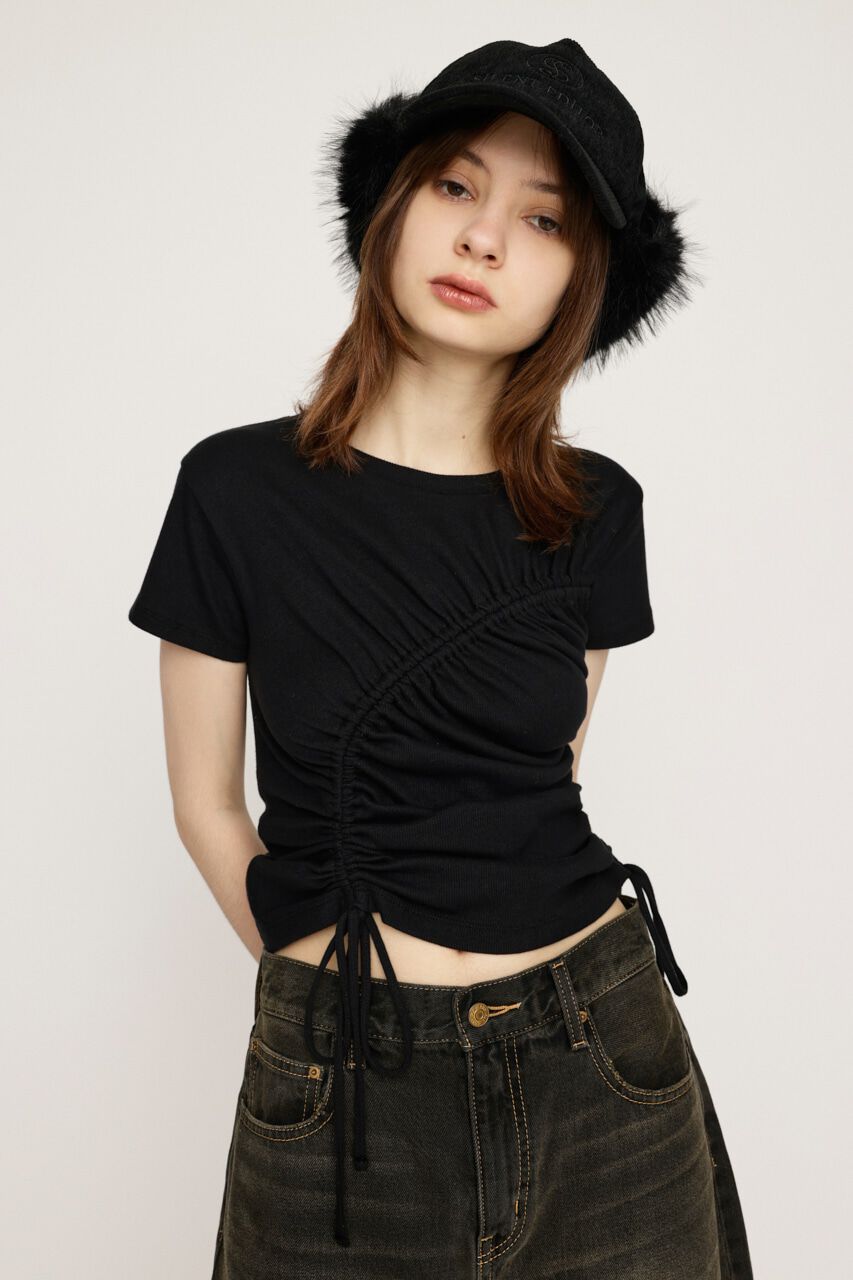 SLY「DROST GATHER COMPACT トップス」|Tシャツ・カットソー|BLK
