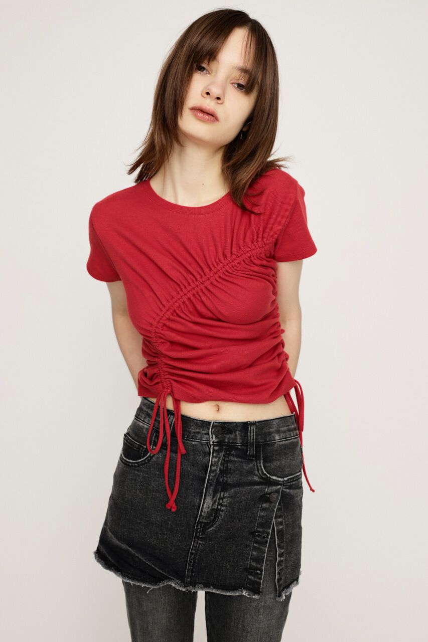 SLY「DROST GATHER COMPACT トップス」|Tシャツ・カットソー|RED