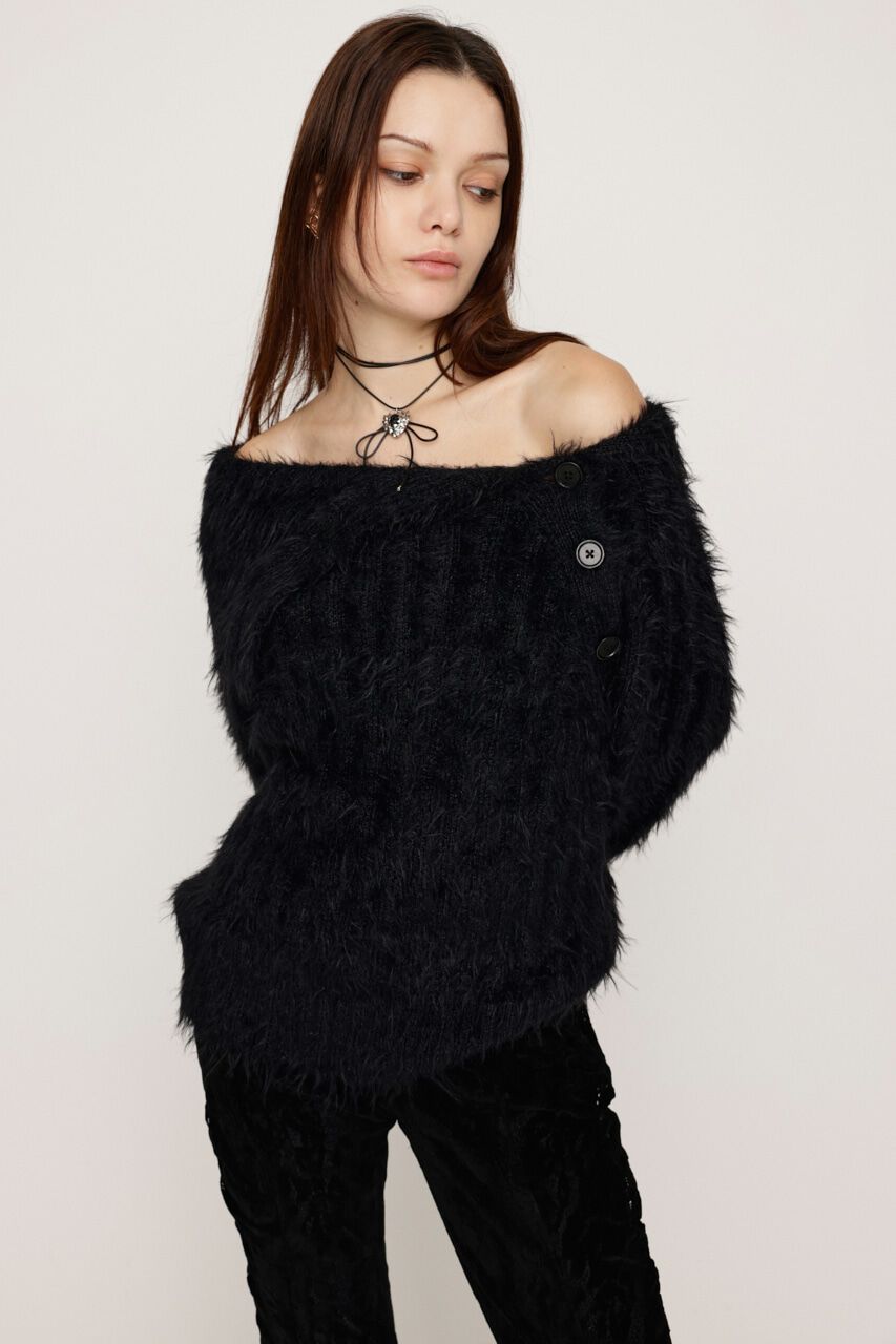 SLY「SIDE BUTTON SHAGGY チュニック」|ニット・セーター|