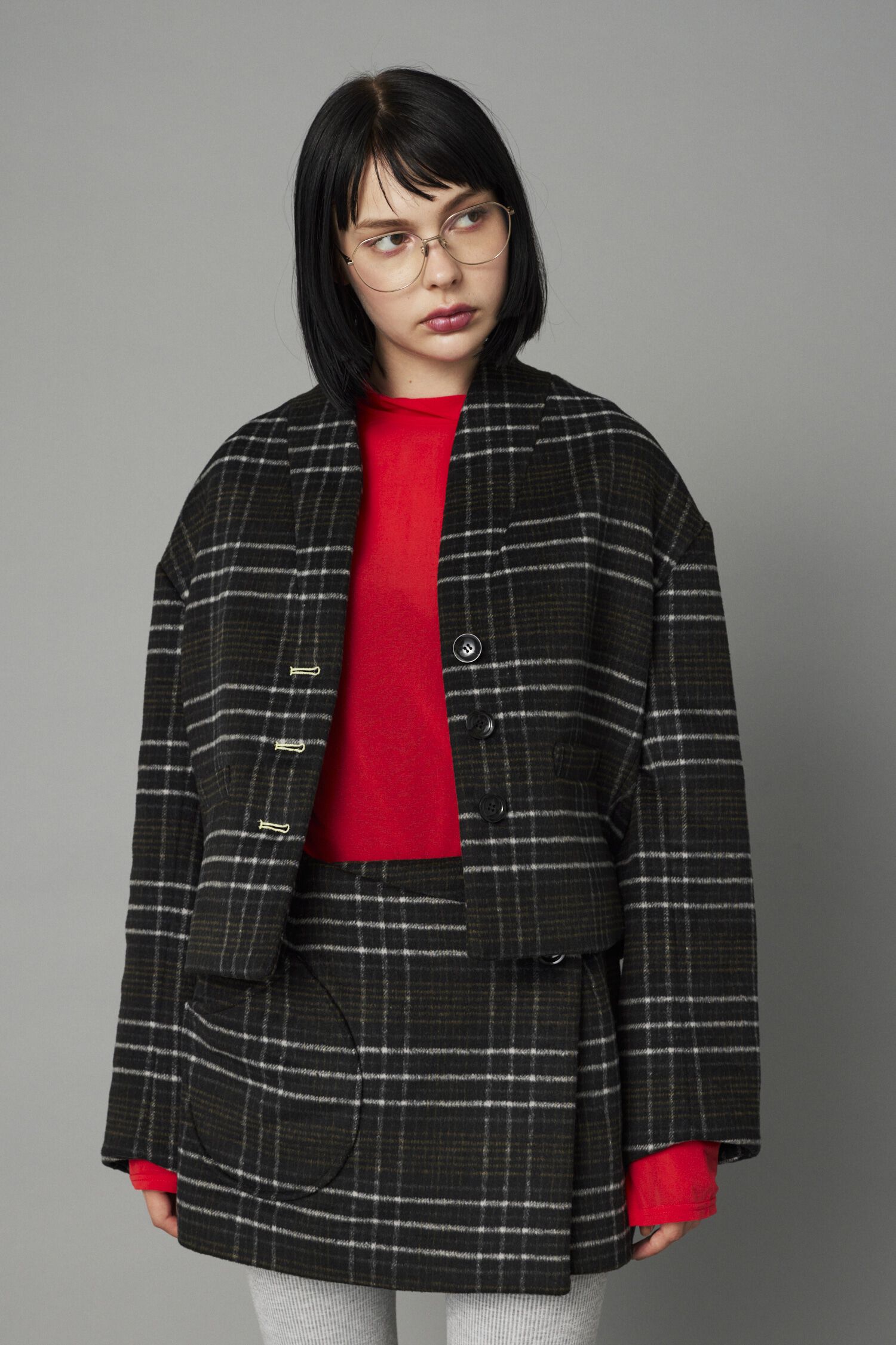HeRIN.CYE「Round compact jacket」|その他|柄BLK5
