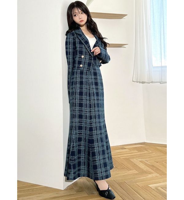 RESEXXY「ツイードダブルショートジャケット【セットアップ着用可能】」|テーラードジャケット|