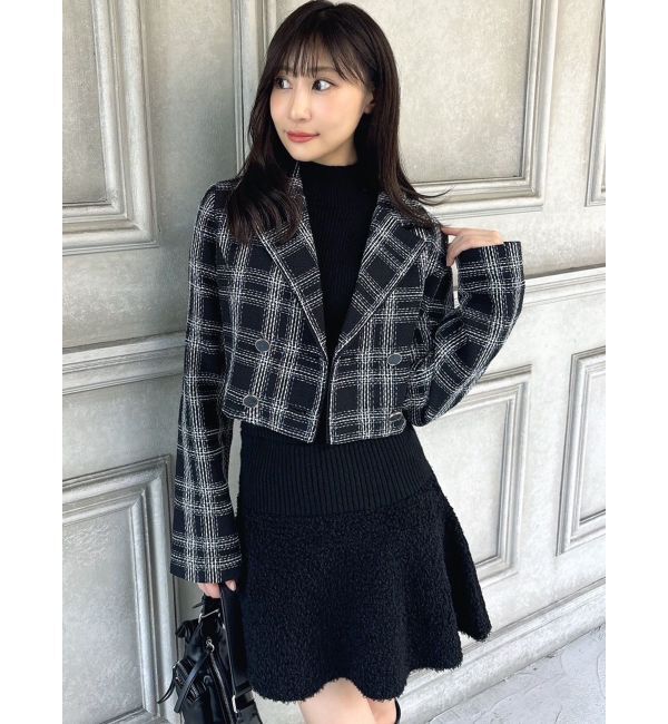 RESEXXY「ツイードダブルショートジャケット【セットアップ着用可能】」|テーラードジャケット|