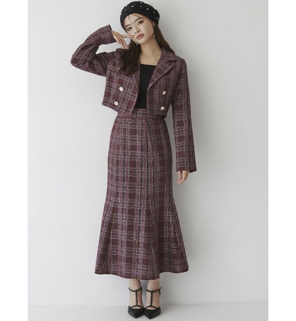 RESEXXY「ツイードダブルショートジャケット【セットアップ着用可能】」|テーラードジャケット|