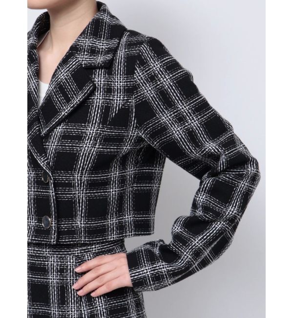 RESEXXY「ツイードダブルショートジャケット【セットアップ着用可能】」|テーラードジャケット|