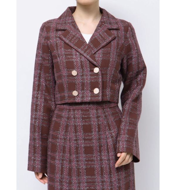 RESEXXY「ツイードダブルショートジャケット【セットアップ着用可能】」|テーラードジャケット|