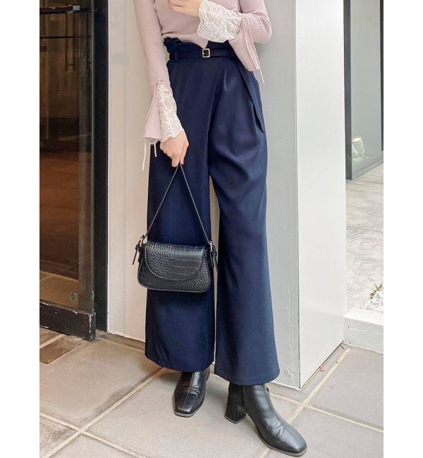 dazzlin「ラップデザインワイドパンツ」|その他|ネイビー