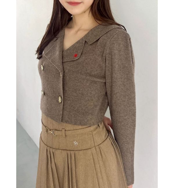 dazzlin「【POLO BCSコラボ】テーラーカラーニットトップス ※BROWN WEB限定カラー」|ニット・セーター|