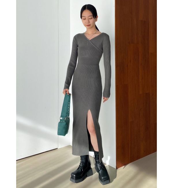 EMODA「カシュクールリブスリットワンピース」|ワンピース|