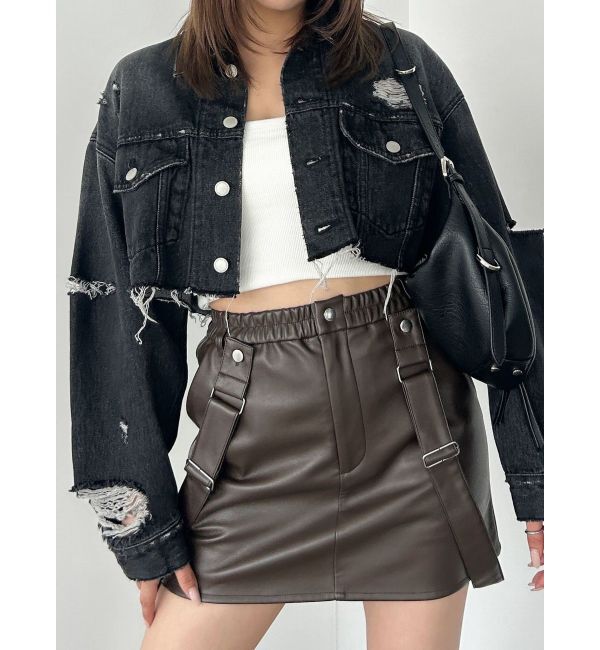 EMODA「ハングサスペンダーミニスカート」|スカート|