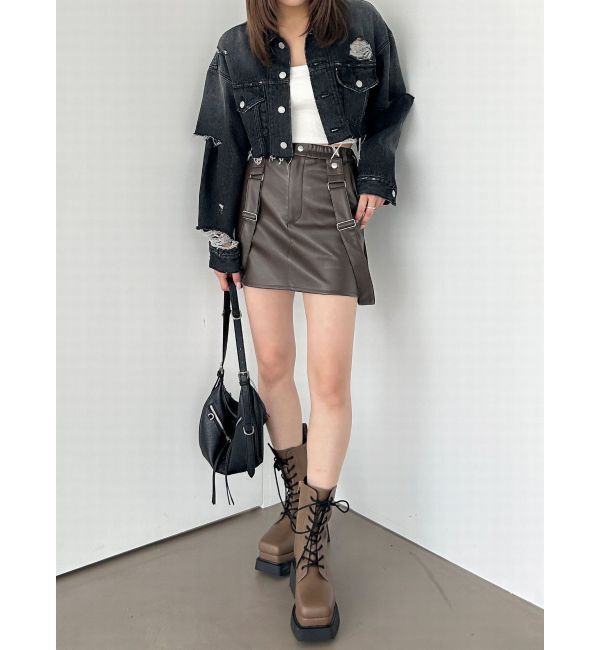 EMODA「ハングサスペンダーミニスカート」|スカート|